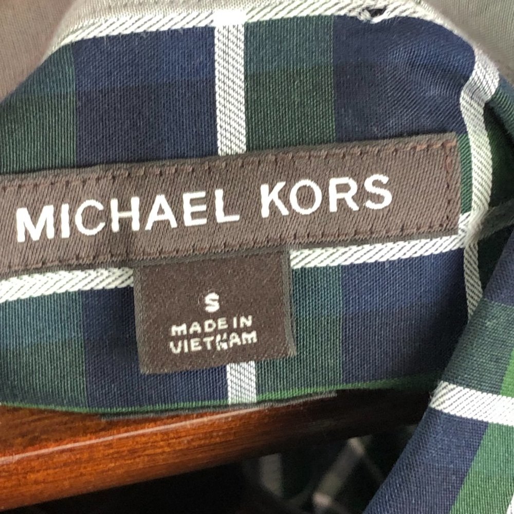 🛍️🛍️SOLD Michael Kors Plaid Button Up men's small - Picture 4 of 5